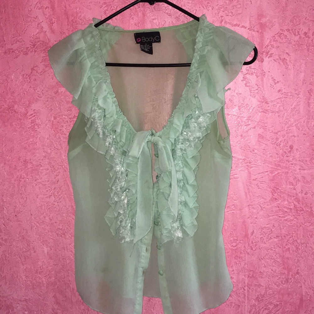 Mint green top